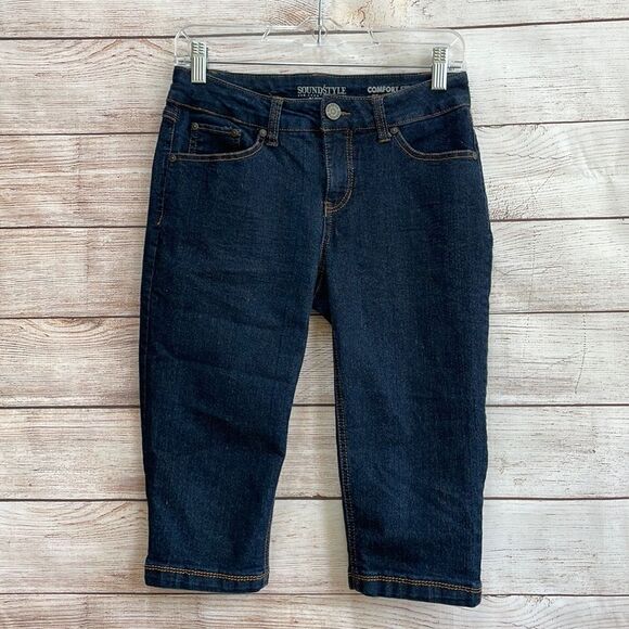 SOUND/STYLE‎ BY BEAU DAWSON COMFORT STRETCH DENIM CAPRIS - Picture 1 of 5
